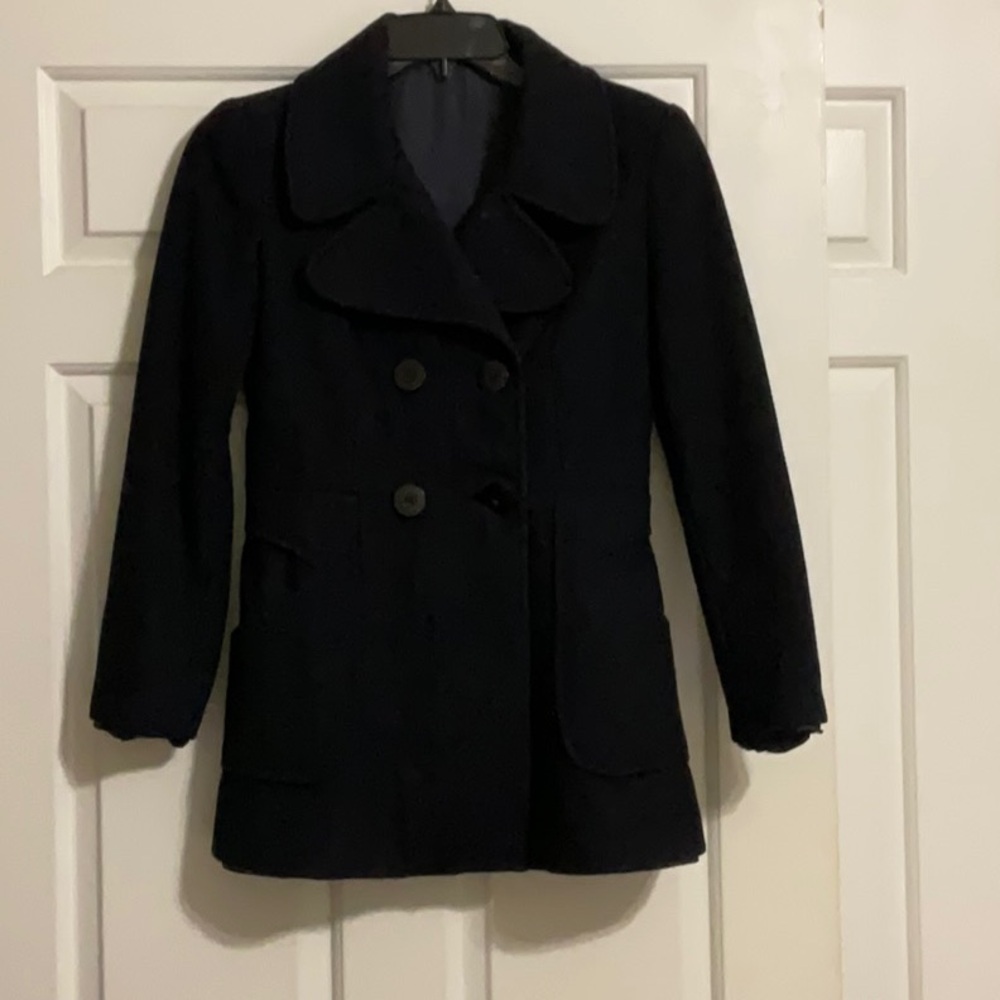 Women's Black Double-Breasted Coat